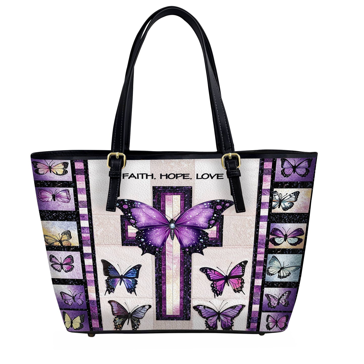 Lorva Leather Tote Bag Butterfly Blessings
