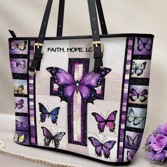 Lorva Leather Tote Bag Butterfly Blessings