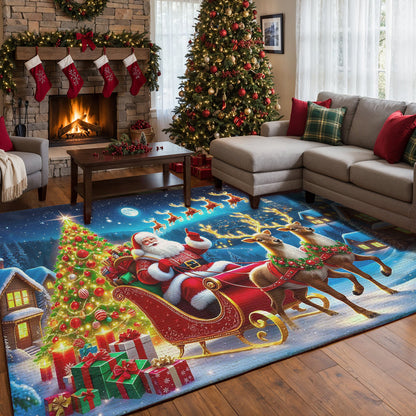 Lorva Christmas Area Rug Happy Night