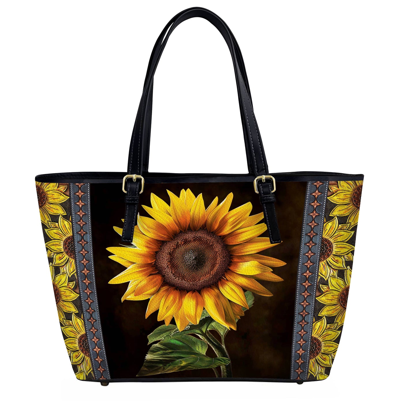 Lorva Sunflower Leather Tote Bag Faith Hope