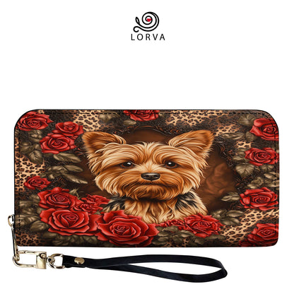 Lorva Leather Wallet Gorgeous Rose Yorkie