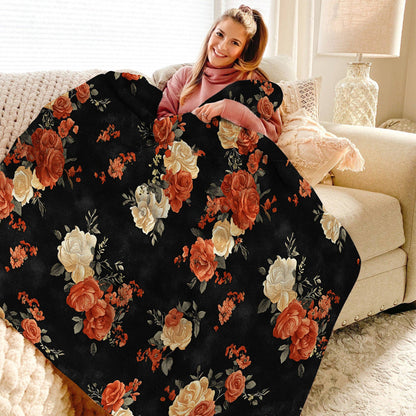 Lorva Fleece Blanket Roses