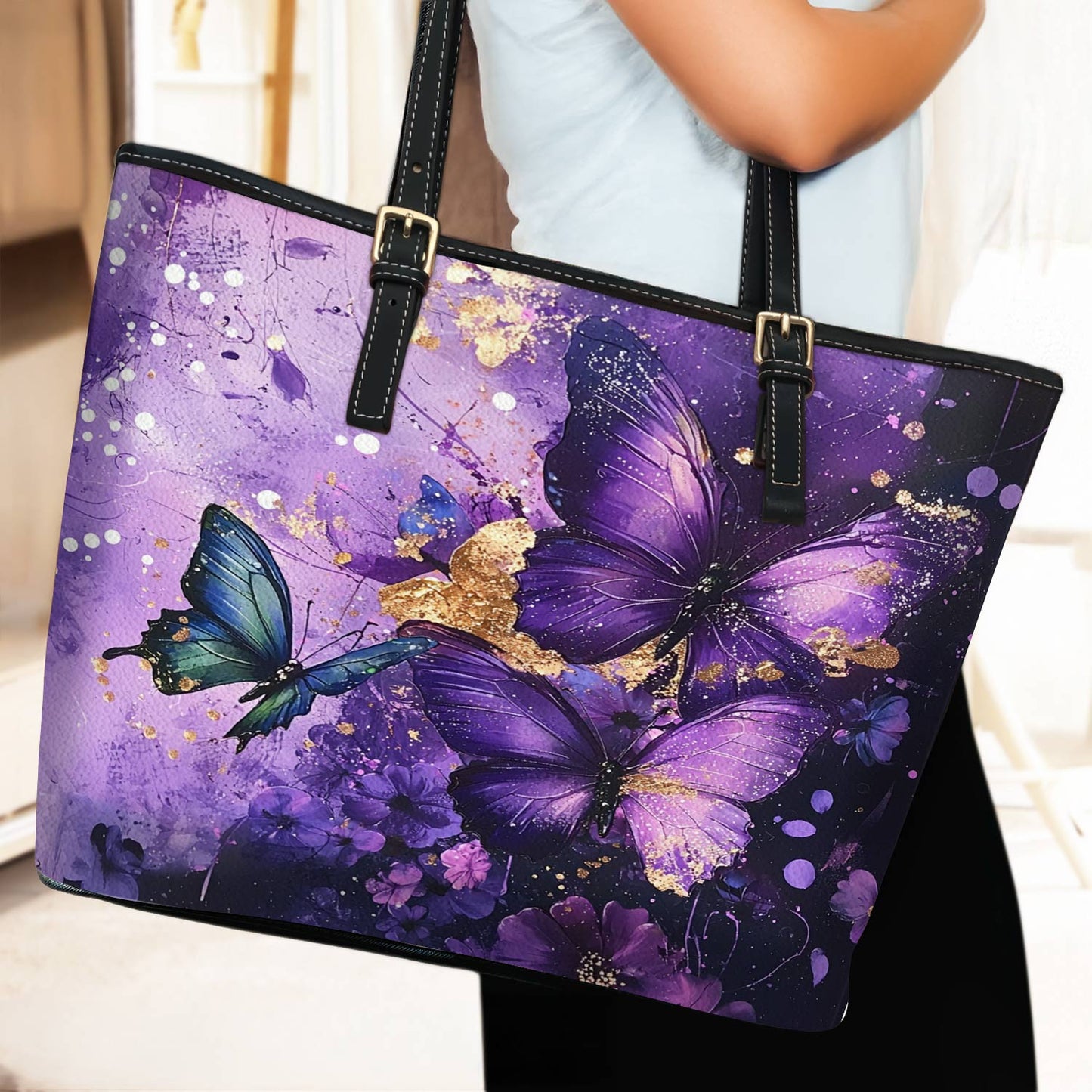 Lorva Butterfly Leather Tote Bag Celestial Flight
