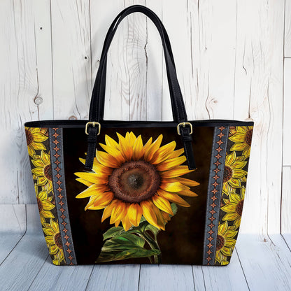 Lorva Sunflower Leather Tote Bag Faith Hope