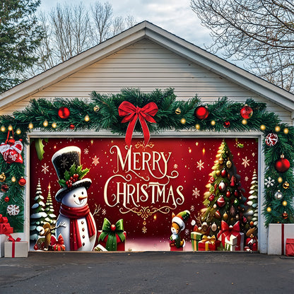 Lorva Christmas Garage Door Banner Decoration Merry Christmas Snowman