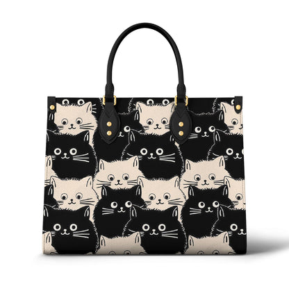 Lorva Leather Bag Cute Fat Cats