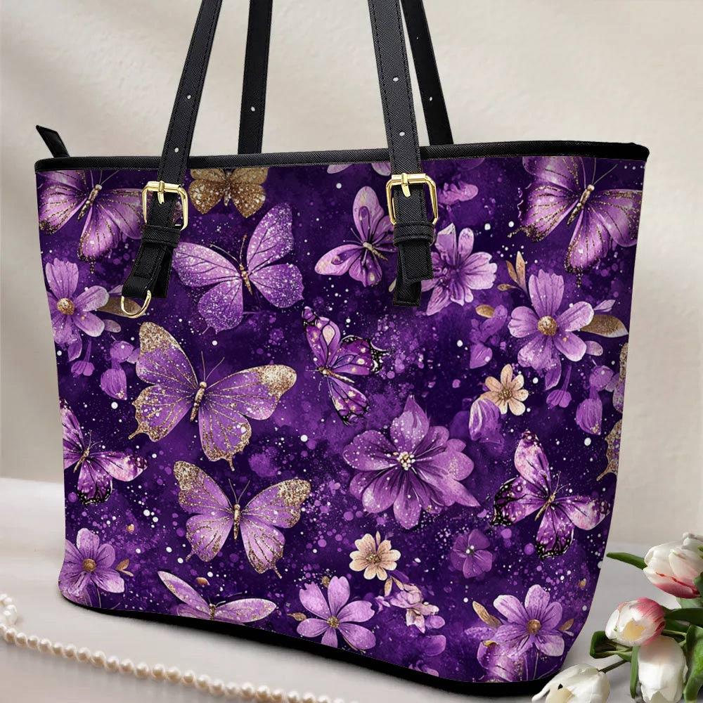 Lorva Butterfly Leather Tote Bag Velvet Wings