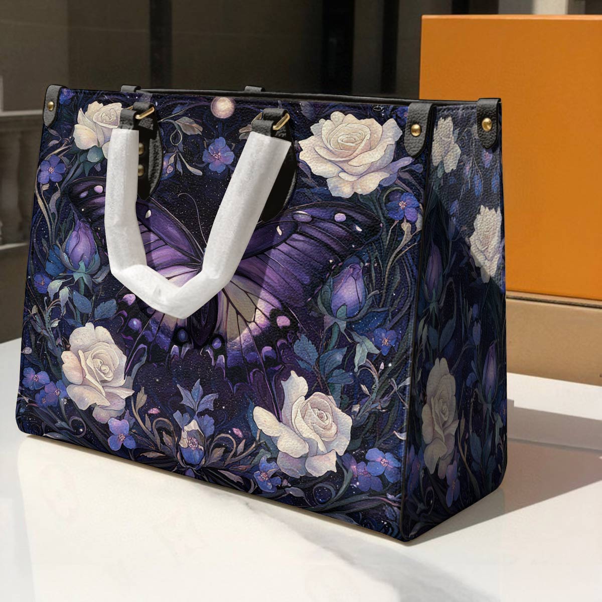 Lorva Butterfly Leather Bag Celestial Rose Garden
