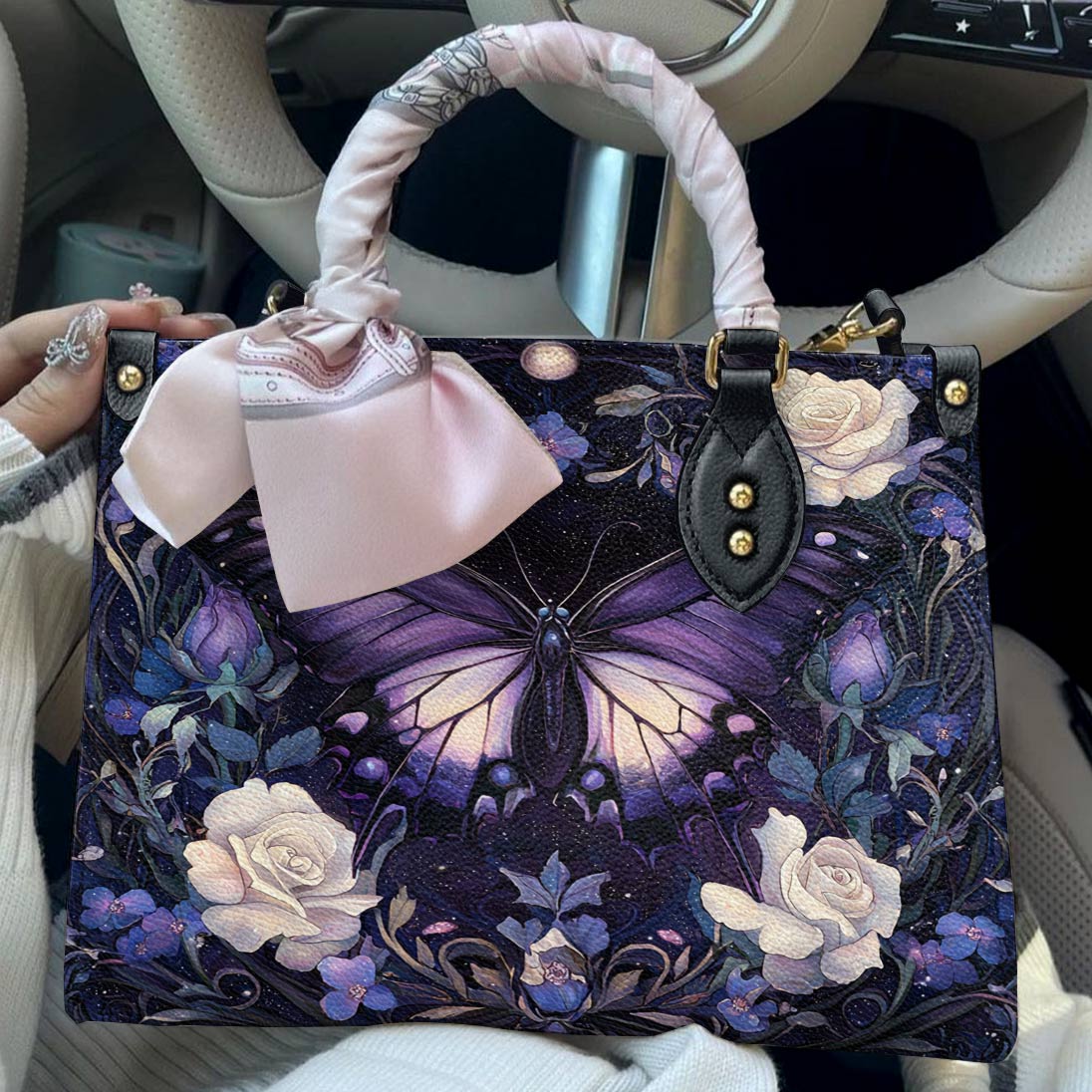 Lorva Butterfly Leather Bag Celestial Rose Garden