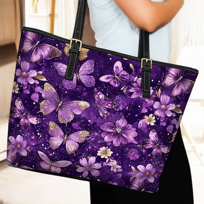 Lorva Butterfly Leather Tote Bag Velvet Wings