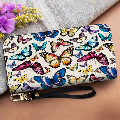 Lorva Butterfly Leather Wallet Colorful Butterflies