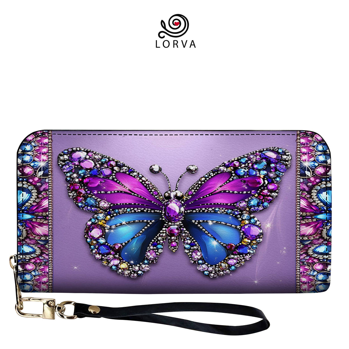 Lorva Butterfly Leather Wallet Violet Royalty