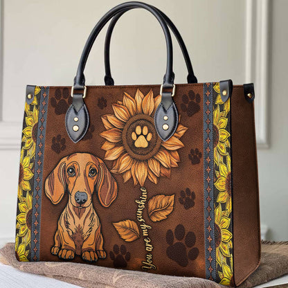 Lorva Leather Bag Dachshund You Are My Sunshine