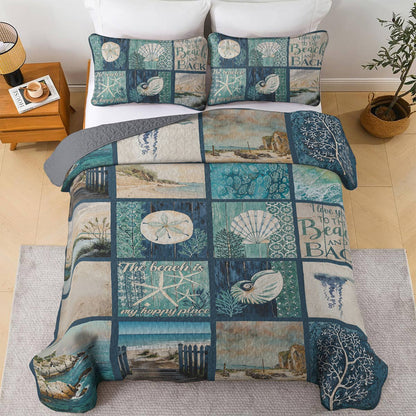 Lorva Beach All Season Quilt 3-Piece Set The Beach Is My Happy Place