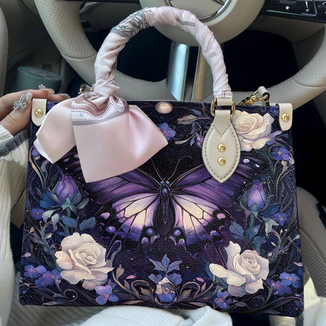 Lorva Butterfly Leather Bag Celestial Rose Garden