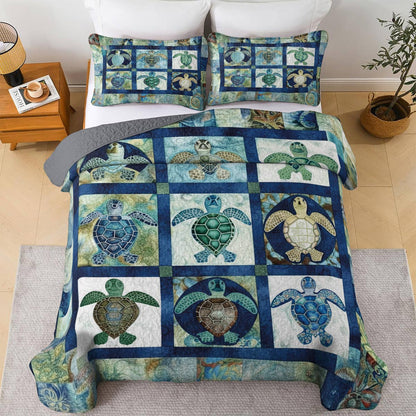 Lorva Sea Turtle All Season Quilt 3-Piece Set