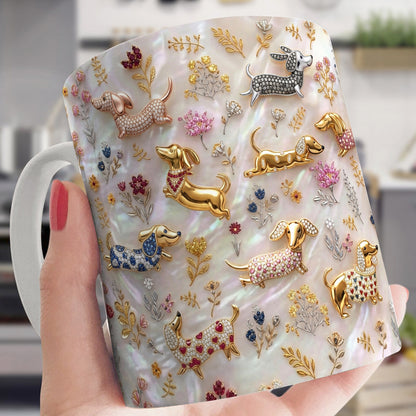 Lorva Dachshund Mug Sparkling Field Flowers