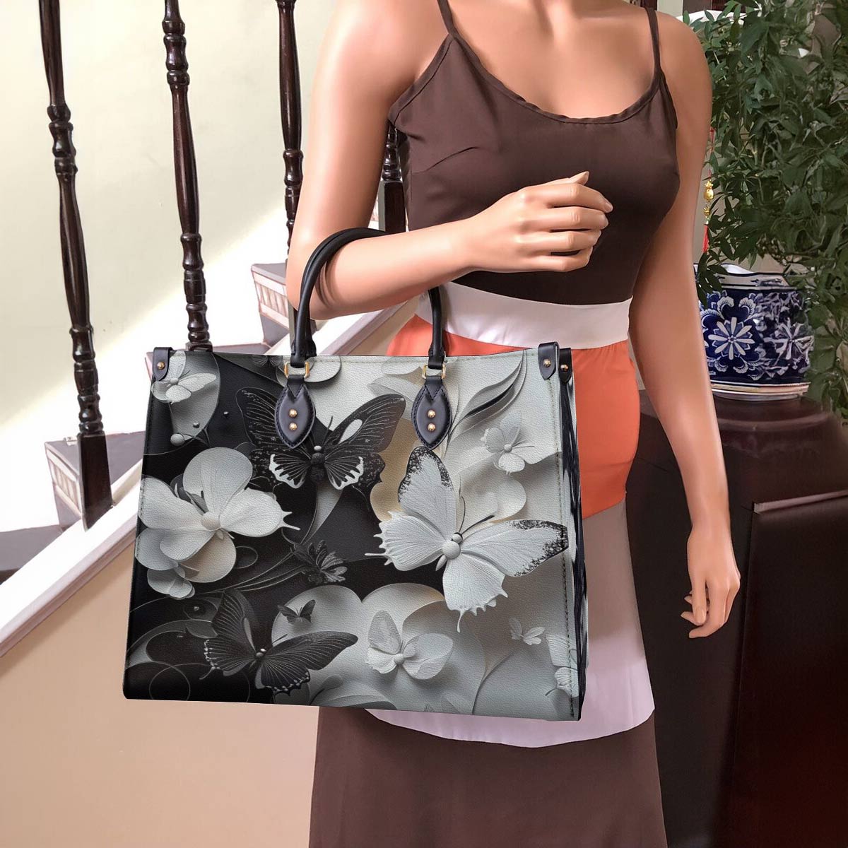 Lorva Leather Bag Monochrome Mirage