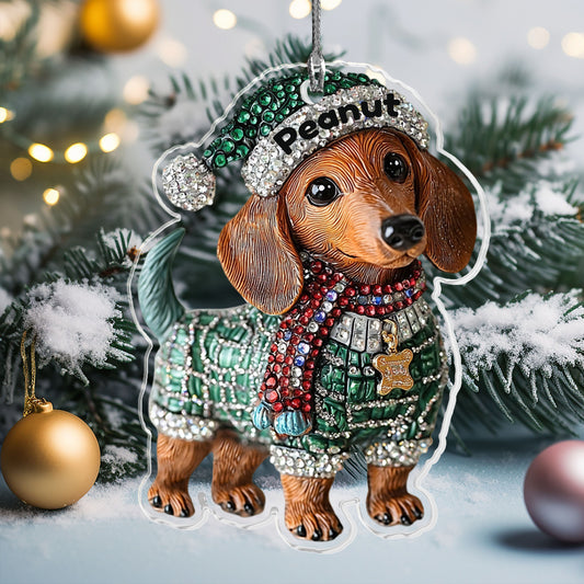 Lorva Dachshund Personalized 2D Acrylic Ornament Cute