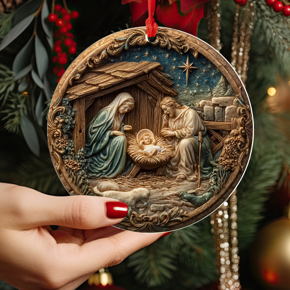 Lorva 2D Acrylic Ornament Timeless Holy Family