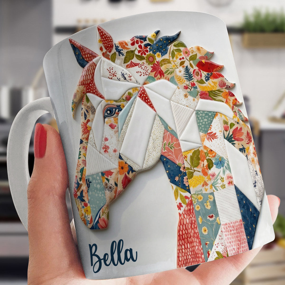 Lorva Personalized Mug Charming Floral Horse