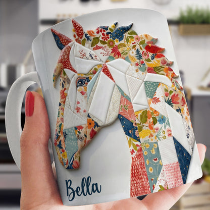 Lorva Personalized Mug Charming Floral Horse