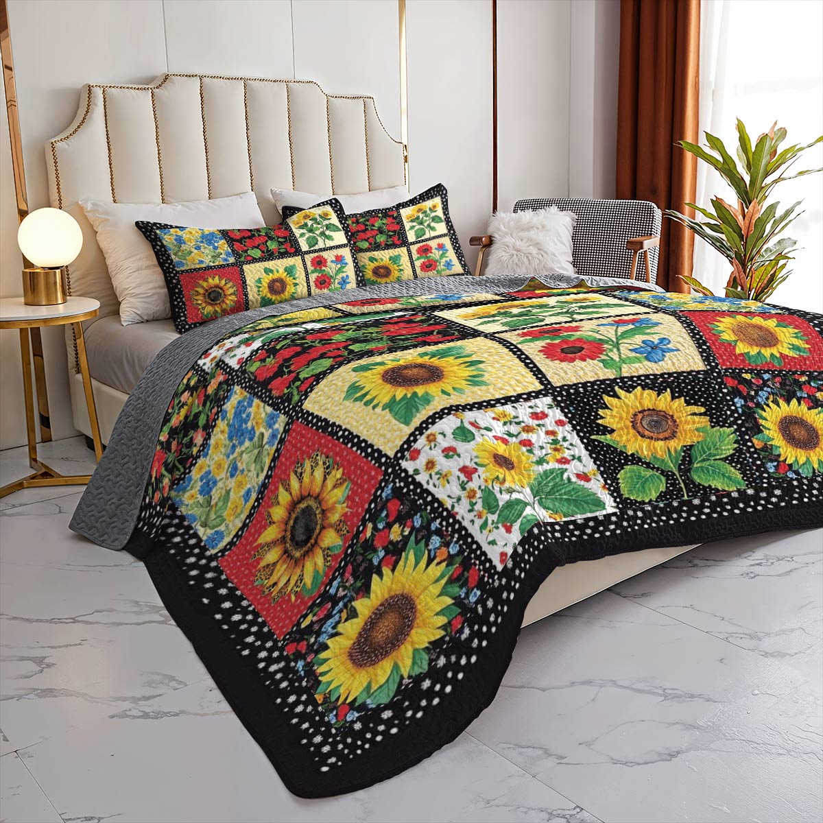 Lorva All Season Quilt 3-Piece Set Sunflower Lovely