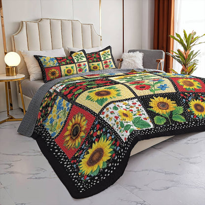 Lorva All Season Quilt 3-Piece Set Sunflower Lovely