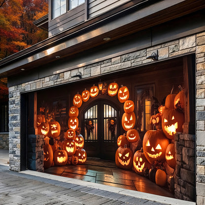 Lorva Halloween Garage Door Banner Decoration The Haunted Pumpkin House