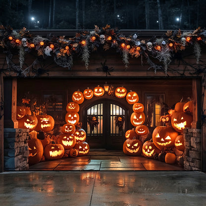Lorva Halloween Garage Door Banner Decoration The Haunted Pumpkin House