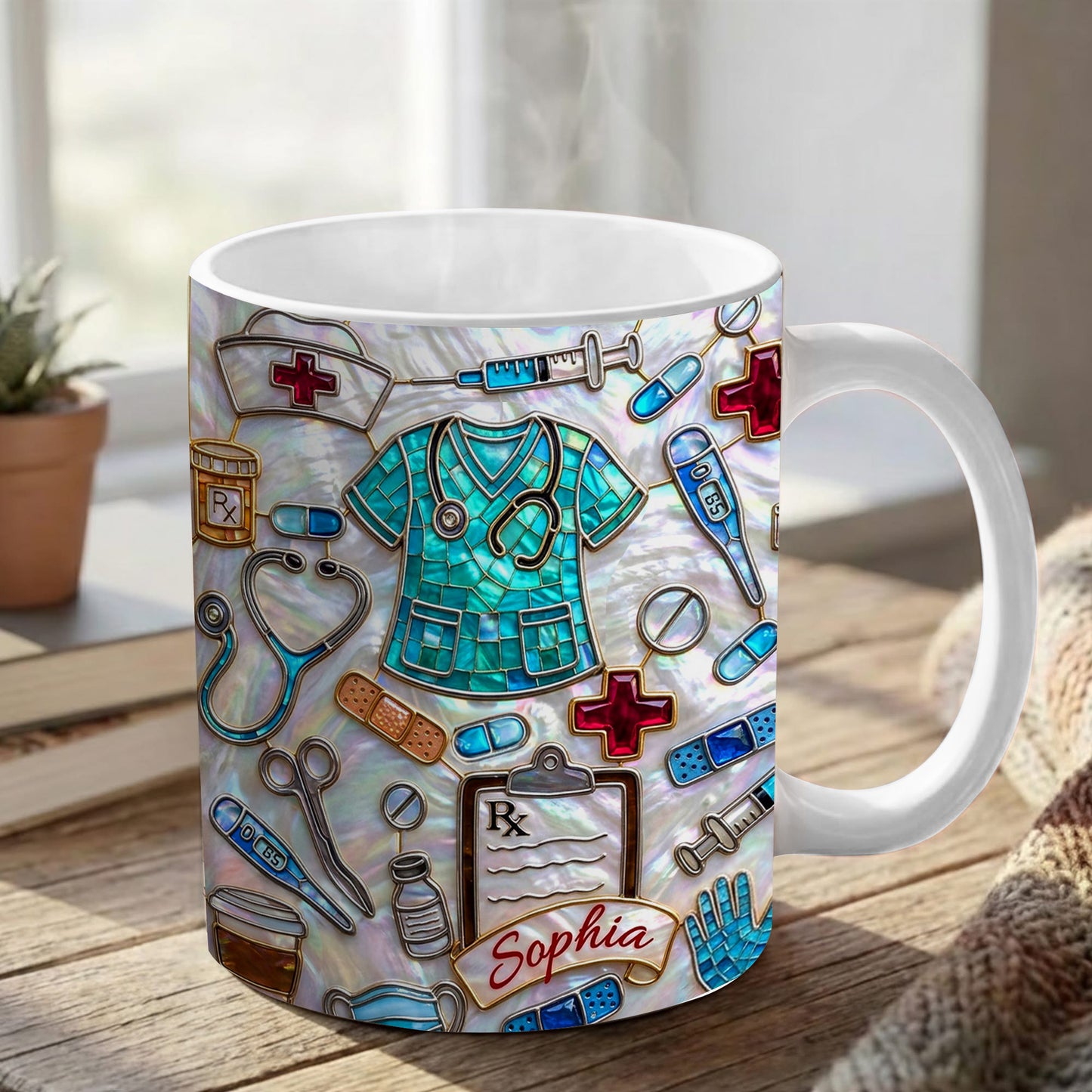 Lorva Personalized Mug Sparkling Nurse Life