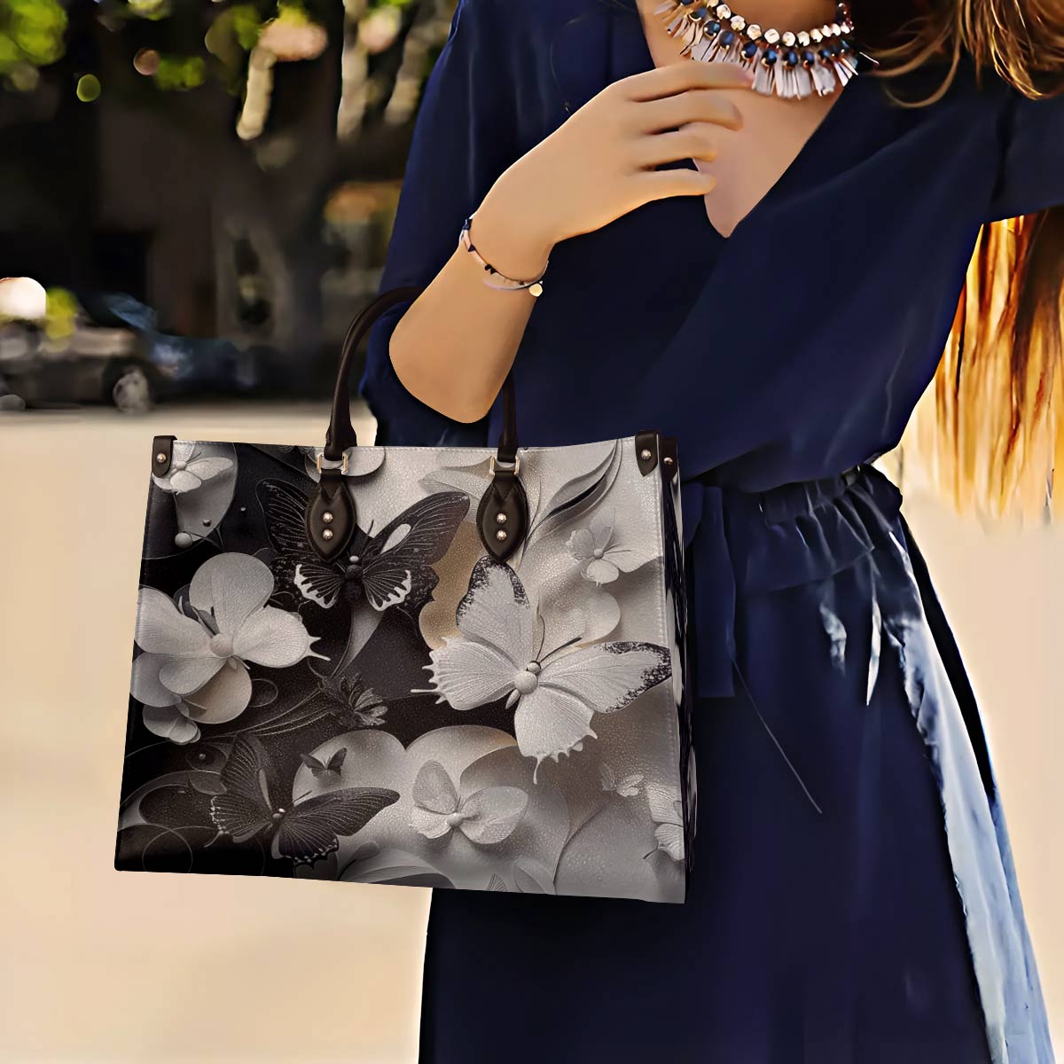 Lorva Leather Bag Monochrome Mirage