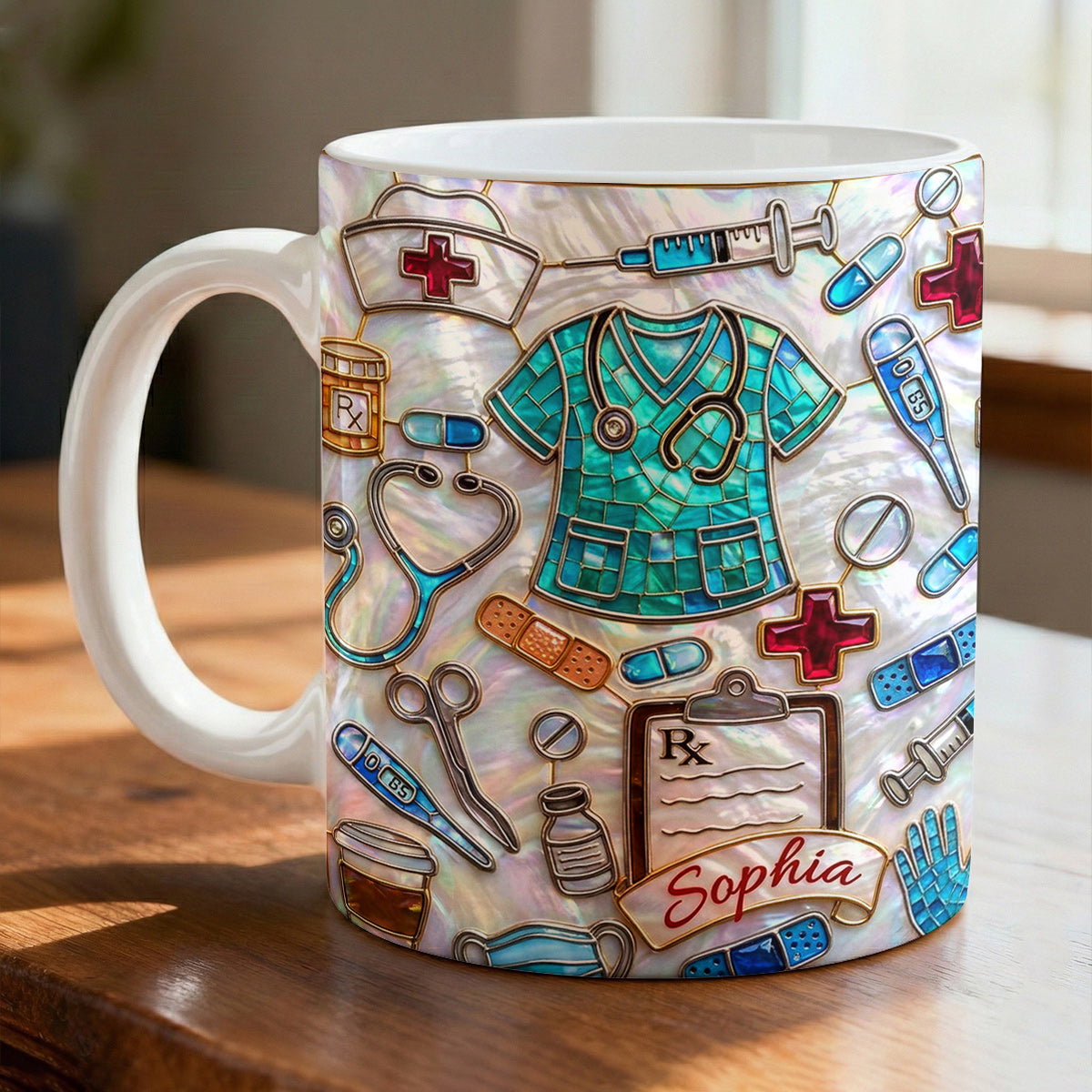 Lorva Personalized Mug Sparkling Nurse Life