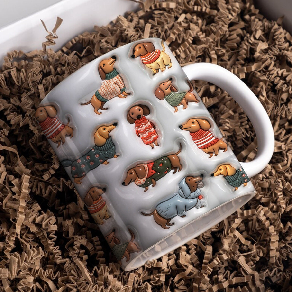 Lorva Flat Print Mug Cute Dachshunds
