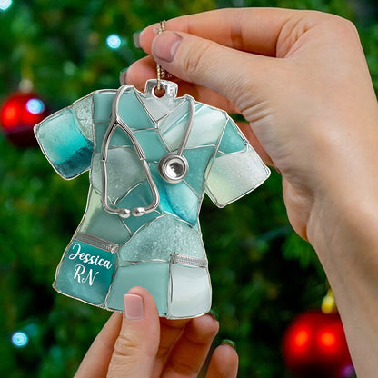 Lorva Personalized Nurse 2D Acrylic Ornament Scrub Shine