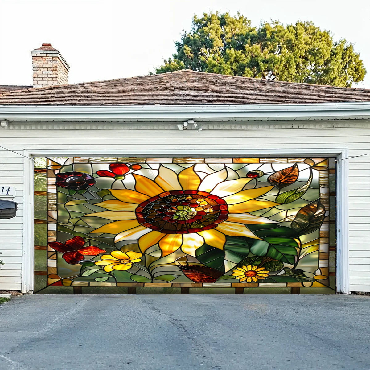Lorva Sunflower Garage Door Banner Decoration Sunshine