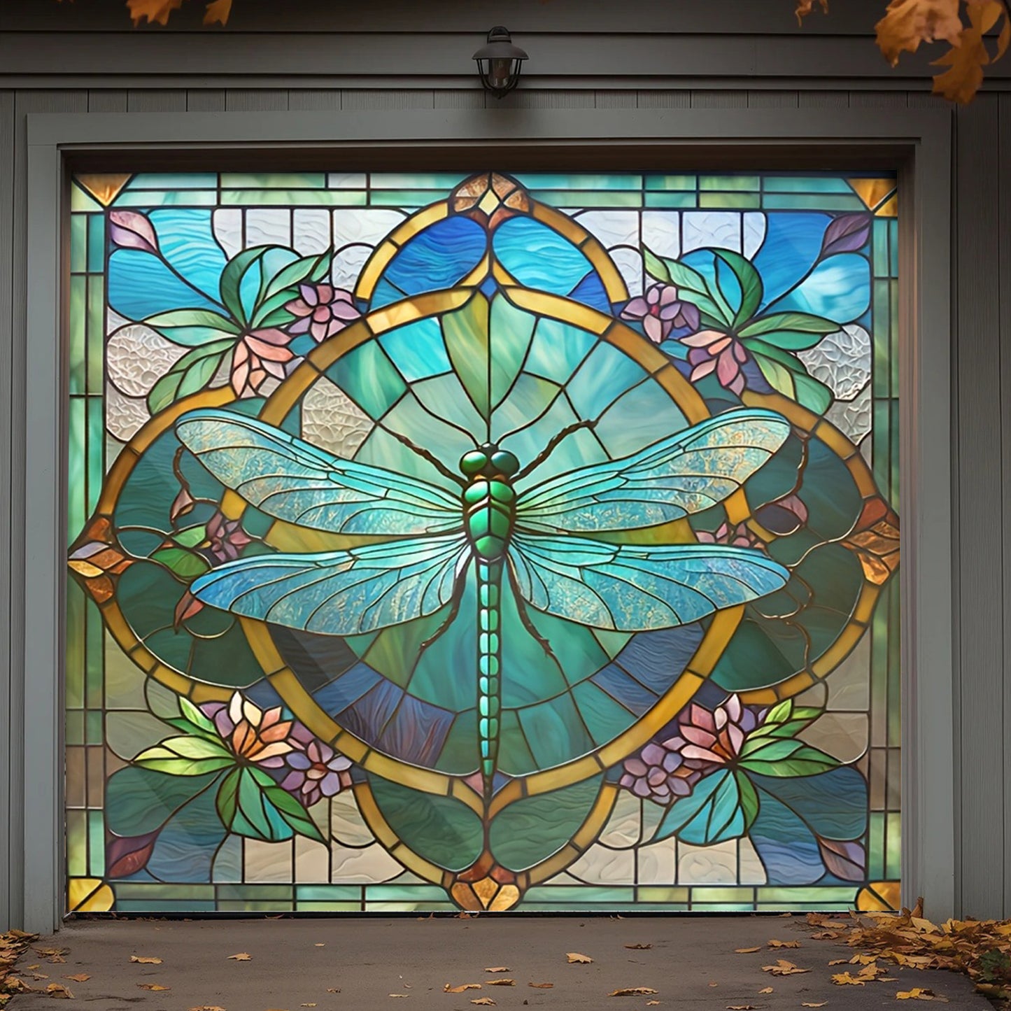 Lorva Dragonfly Garage Door Banner Decoration Beautiful