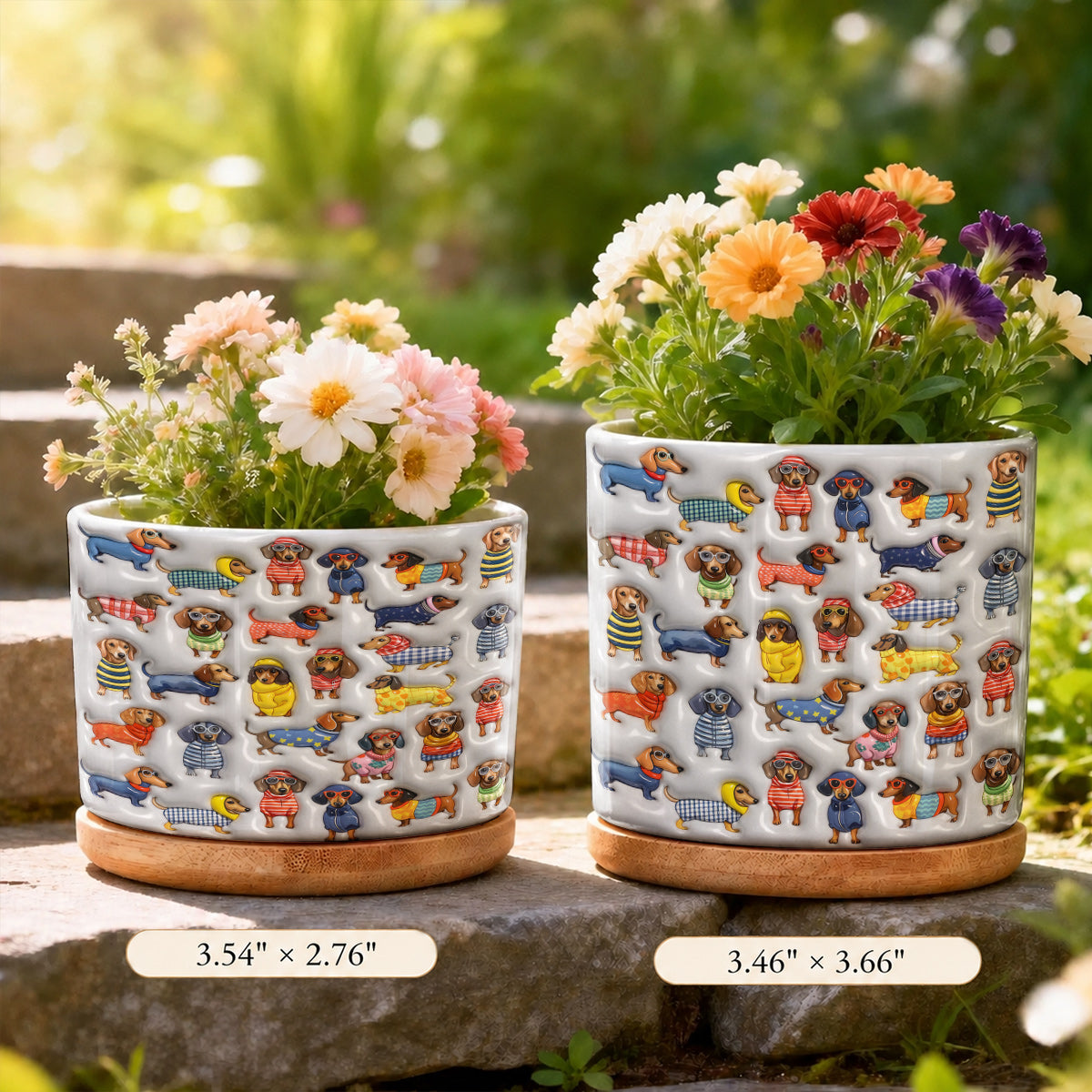 Lorva Dachshund Flat Print Ceramic Plant Pot Amazing Stylish