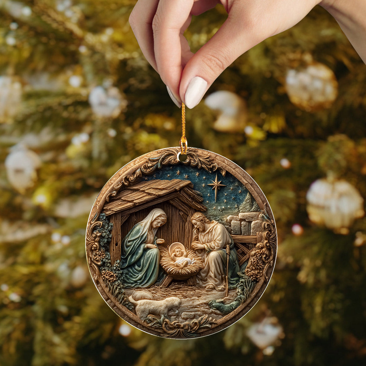 Lorva 2D Acrylic Ornament Timeless Holy Family
