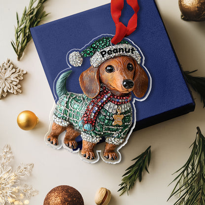 Lorva Dachshund Personalized 2D Acrylic Ornament Cute