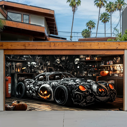 Lorva Halloween Garage Door Banner Decoration Haunted Car Garage Halloween