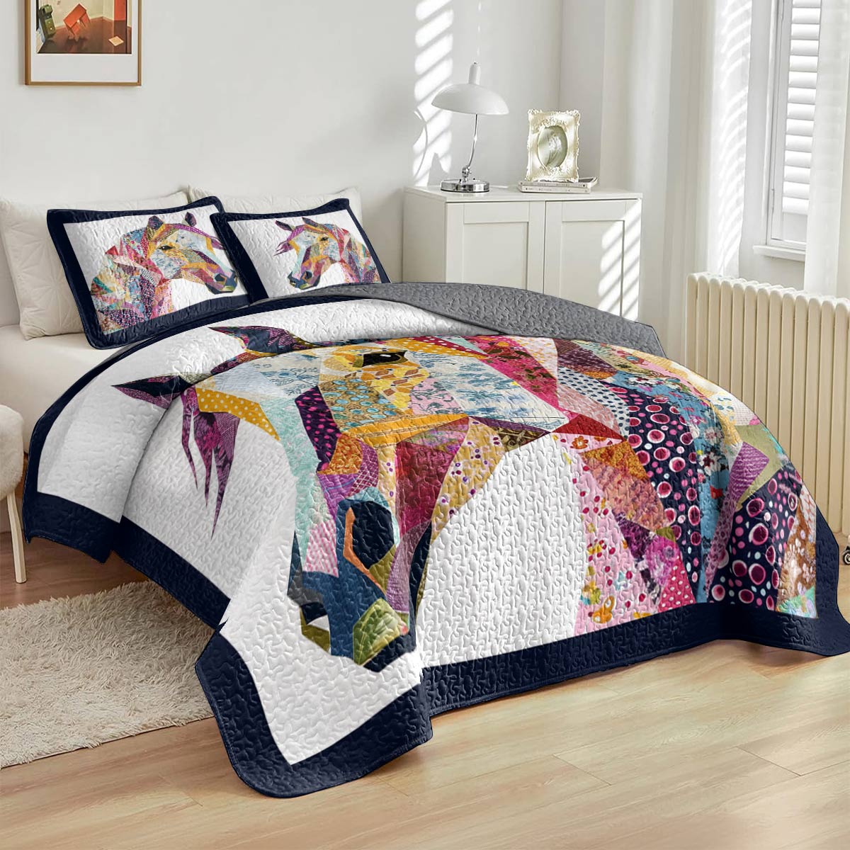 Lorva Horse All Season Quilt 3-Piece Set Horse Harmony