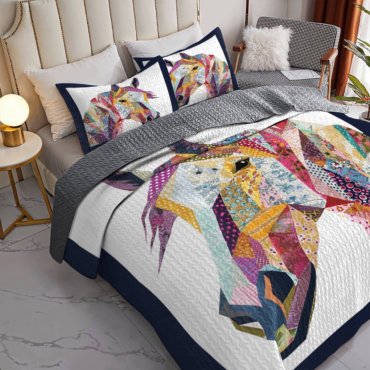 Lorva Horse All Season Quilt 3-Piece Set Horse Harmony
