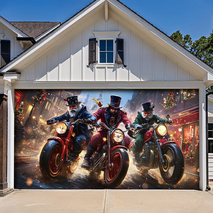 Lorva Christmas Door Banner Decoration Nightmare Nutcracker Motorcycle