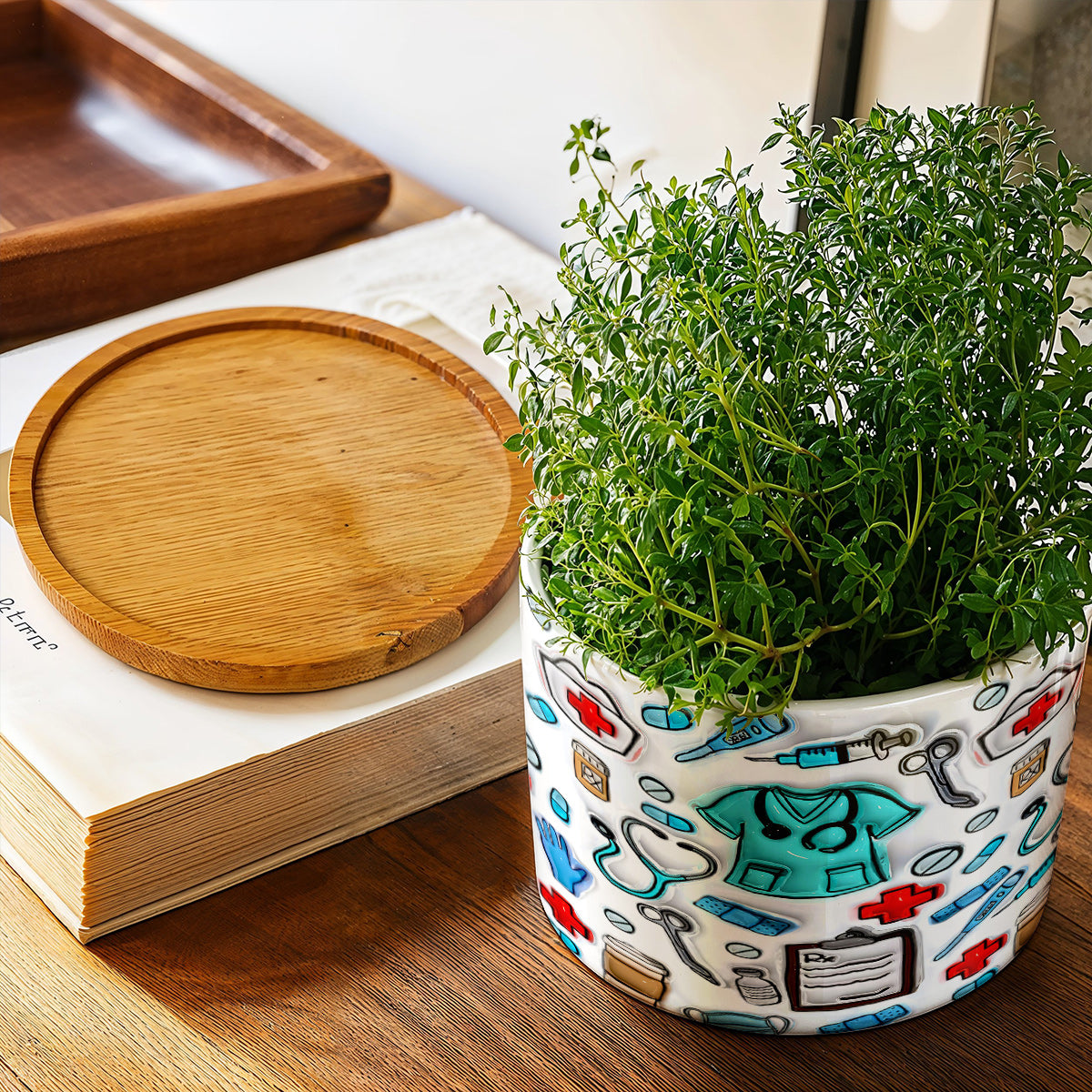 Lorva Nurse Ceramic Plant Pot Puffy Nurse Life