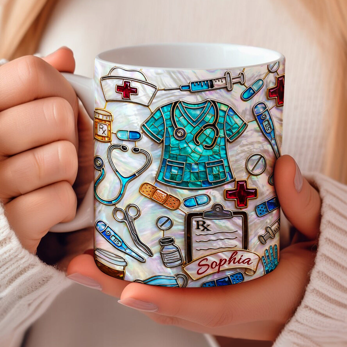 Lorva Personalized Mug Sparkling Nurse Life
