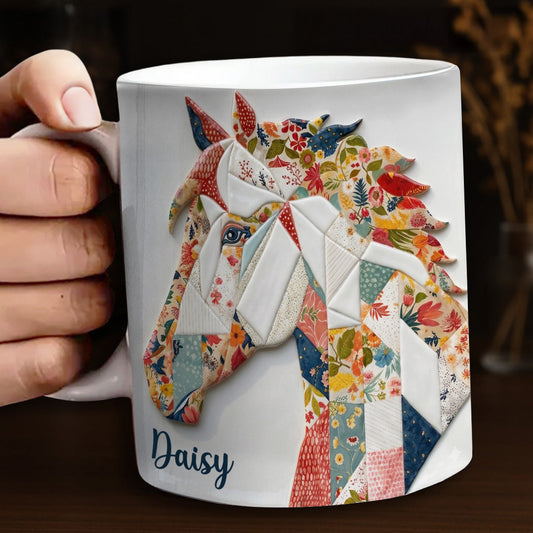 Lorva Personalized Mug Charming Floral Horse