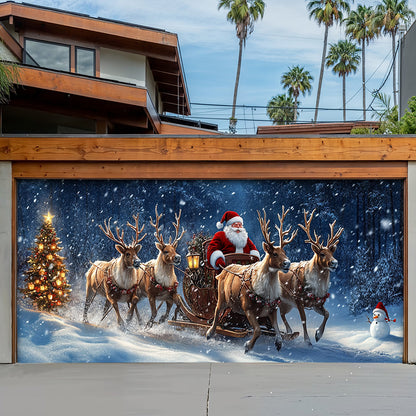 Lorva Christmas Garage Door Banner Decoration Happy Trip