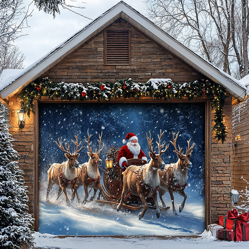 Lorva Christmas Garage Door Banner Decoration Happy Trip