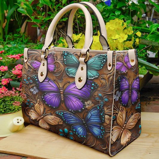 Lorva Leather Bag Colorful Butterflies